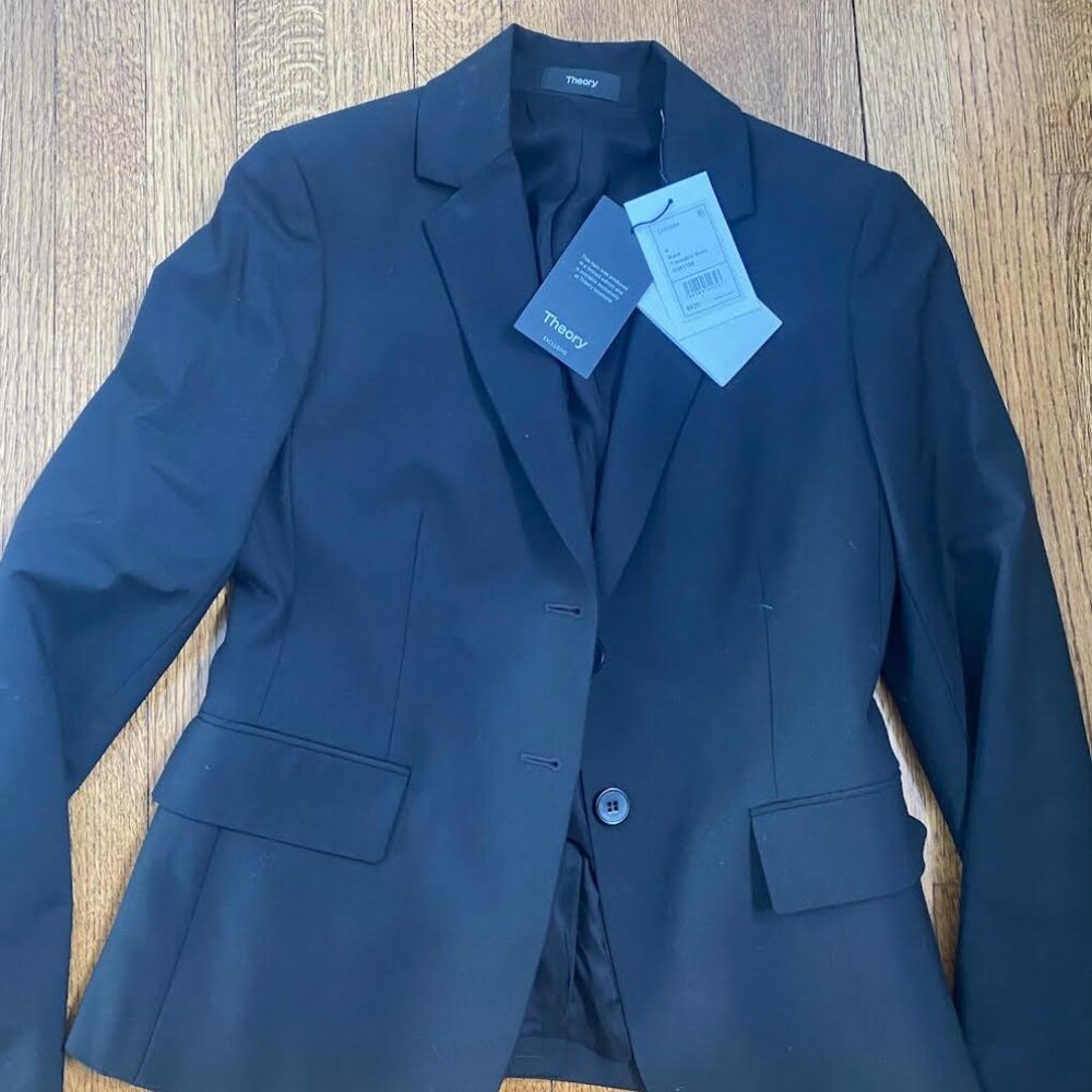 Theory black blazer, size 4